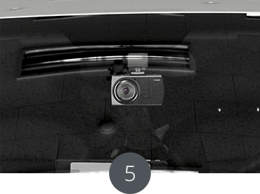 From the outside of the car, check if the lens is located in the middle of the car.